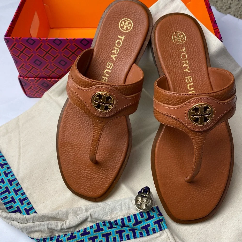 NEW Tory Burch Carson Thong Welt Leather Sandal
